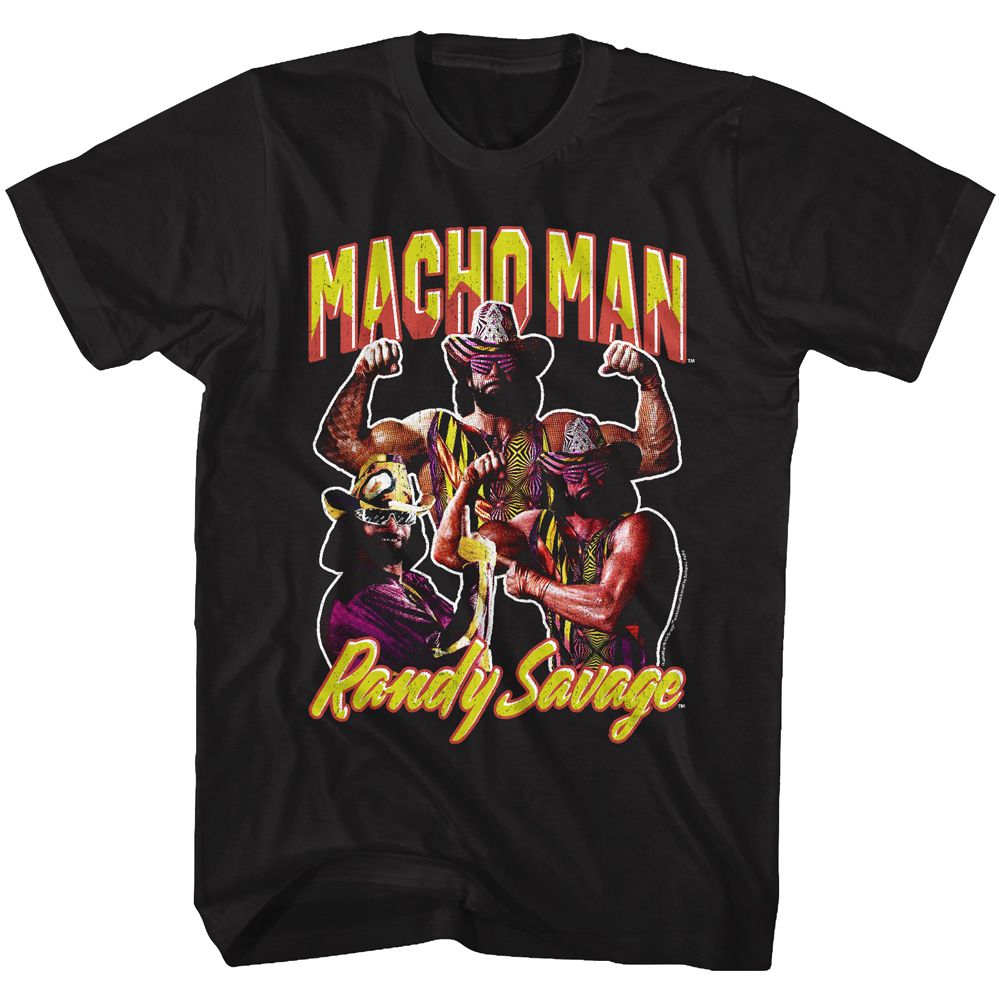 MACHO MAN-MACHO MEN-BLACK ADULT S/S TSHIRT