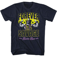 Thumbnail for MACHO MAN-FOREVER SAVAGE-NAVY ADULT S/S TSHIRT