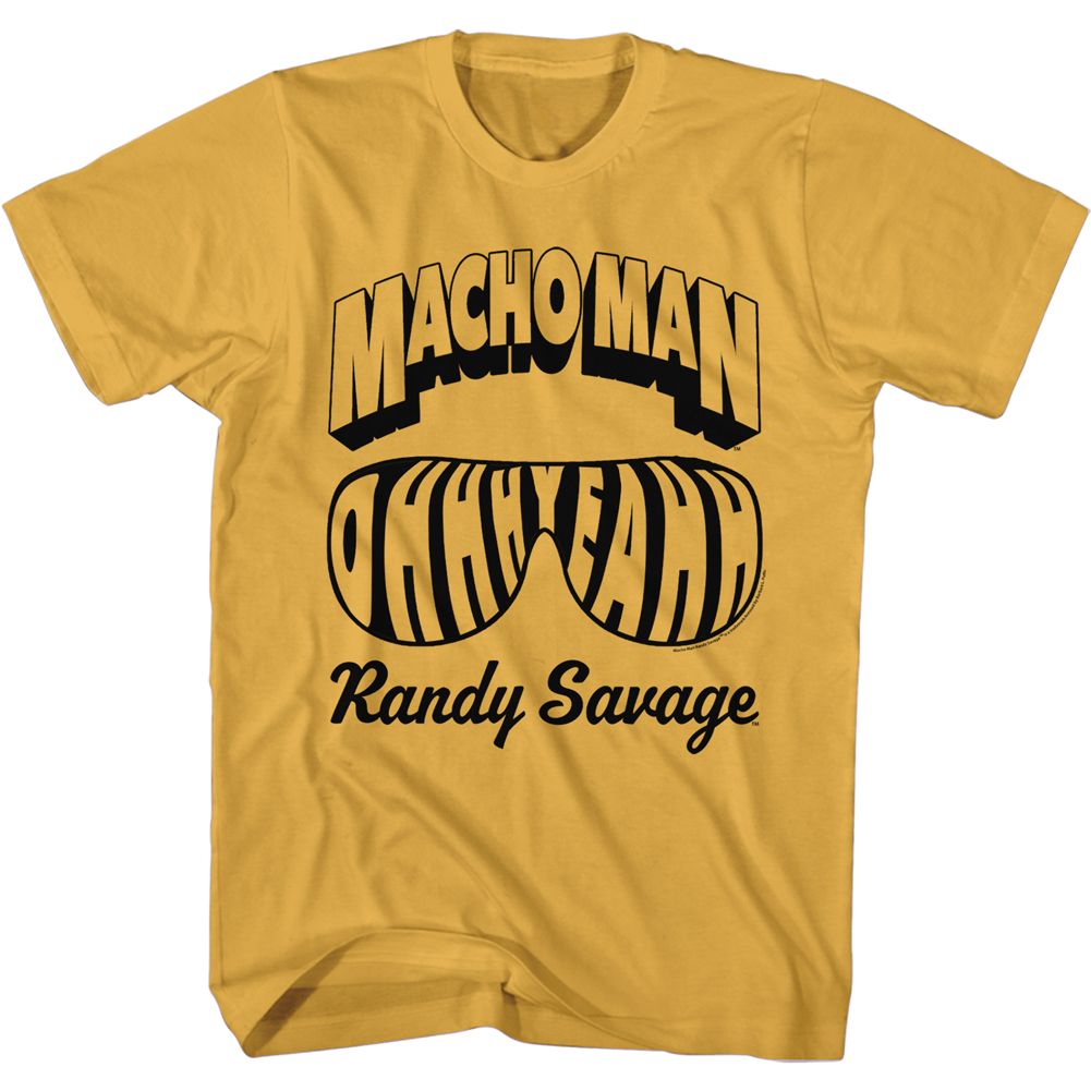 MACHO MAN-NAME AND GLASSES-GINGER ADULT S/S TSHIRT