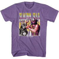 Thumbnail for MACHO MAN-MACHO MAN BOX-PURPLE HEATHER ADULT S/S TSHIRT