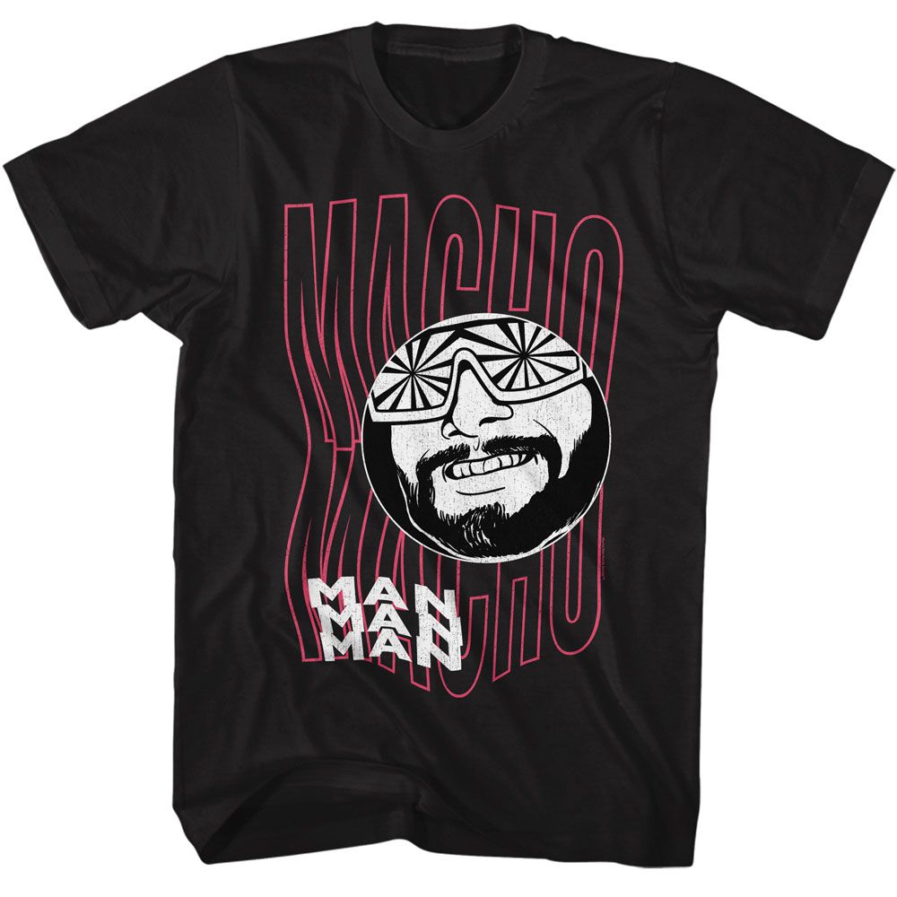 MACHO MAN-MACHO MAN FUNKY TEXT-BLACK ADULT S/S TSHIRT