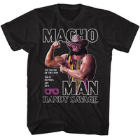 Thumbnail for MACHO MAN-MACHO MAN FLEX-BLACK ADULT S/S TSHIRT