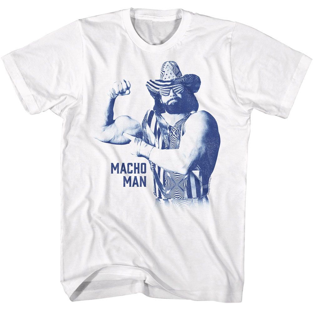 MACHO MAN-MACHO MAN MONO MACHO-WHITE ADULT S/S TSHIRT