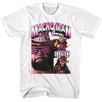 Thumbnail for MACHO MAN-MACHO MAN RANDY COLLAGE LIGHT-WHITE ADULT S/S TSHIRT