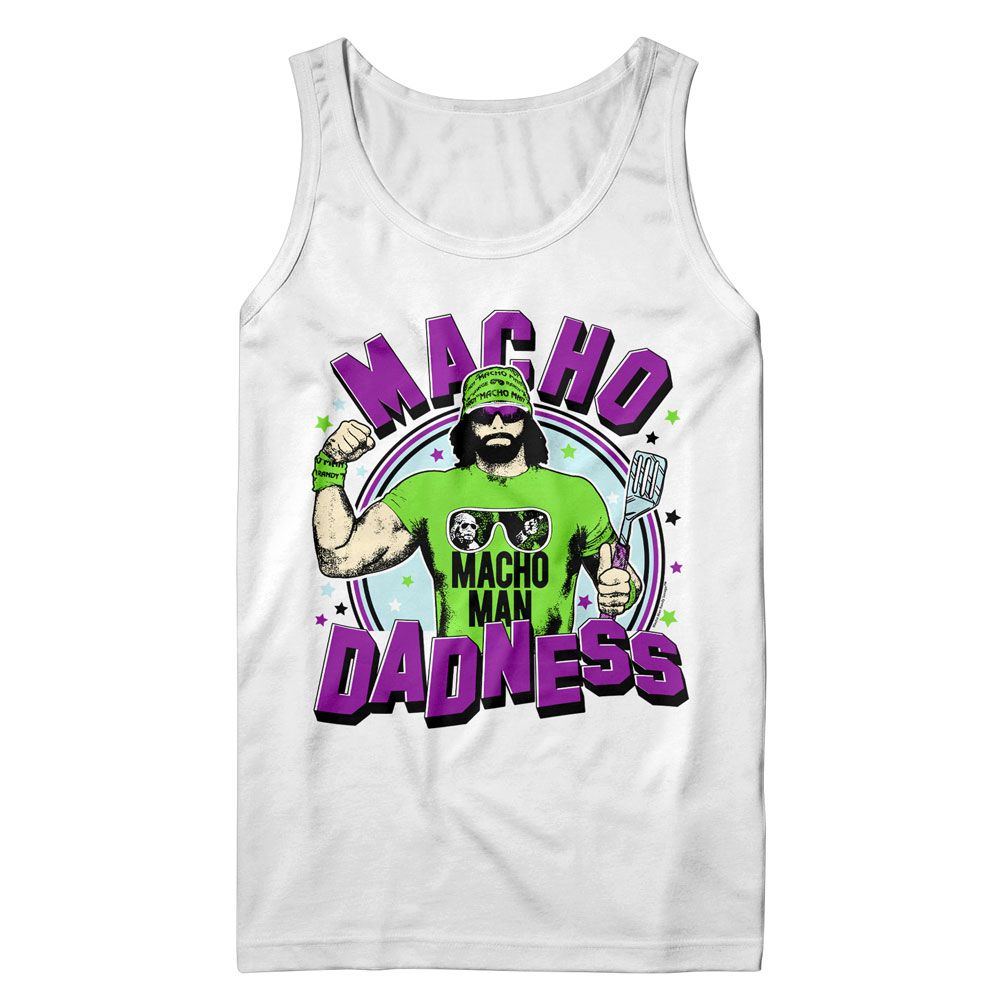 MACHO MAN DADNESS-WHITE ADULT TANK