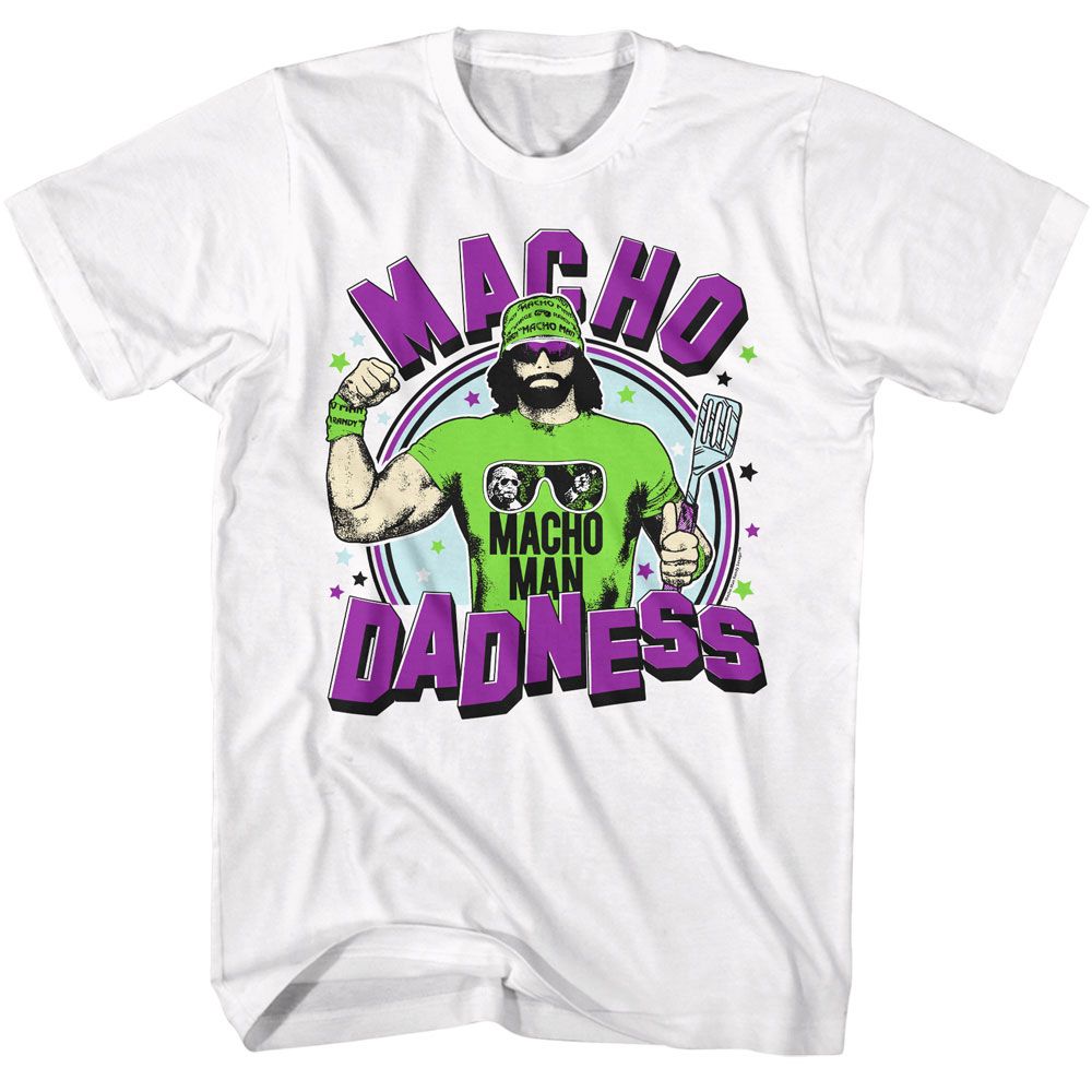 MACHO MAN-MACHO MAN DADNESS-WHITE ADULT S/S TSHIRT