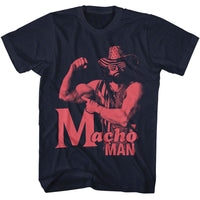 Thumbnail for MACHO MAN-MACHO MAN 1C-NAVY ADULT S/S TSHIRT