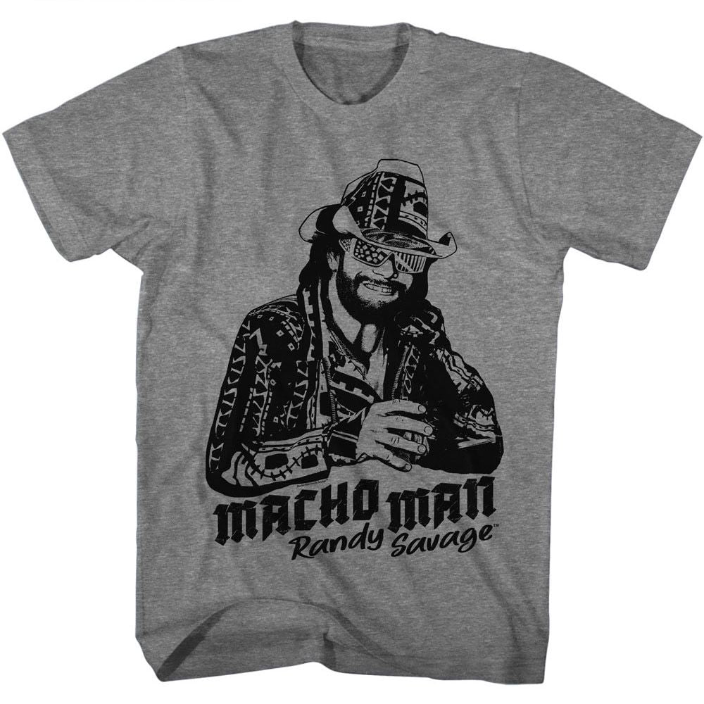 MACHO MAN-MACHO MAN MMRS-GRAPHITE HEATHER ADULT S/S TSHIRT