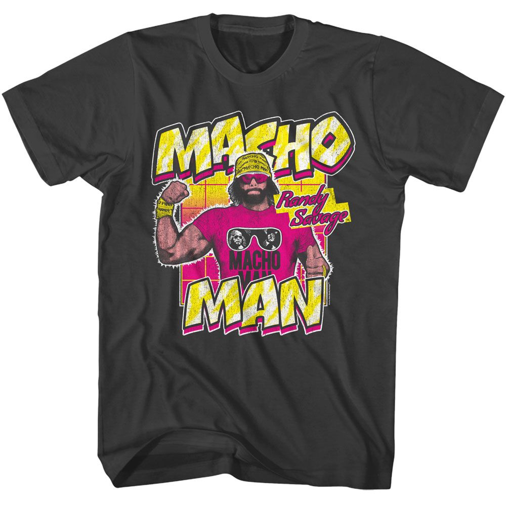 MACHO MAN-MACHO MAN RANDY SAVAGE-SMOKE ADULT S/S TSHIRT