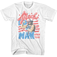 Thumbnail for MACHO MAN-MACHO MAN STARS AND STRIPES-WHITE ADULT S/S TSHIRT
