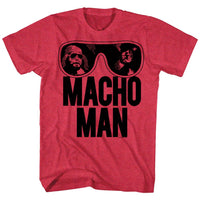Thumbnail for MACHO MAN-OOOLD SCHOOL-RED HEATHER ADULT S/S TSHIRT