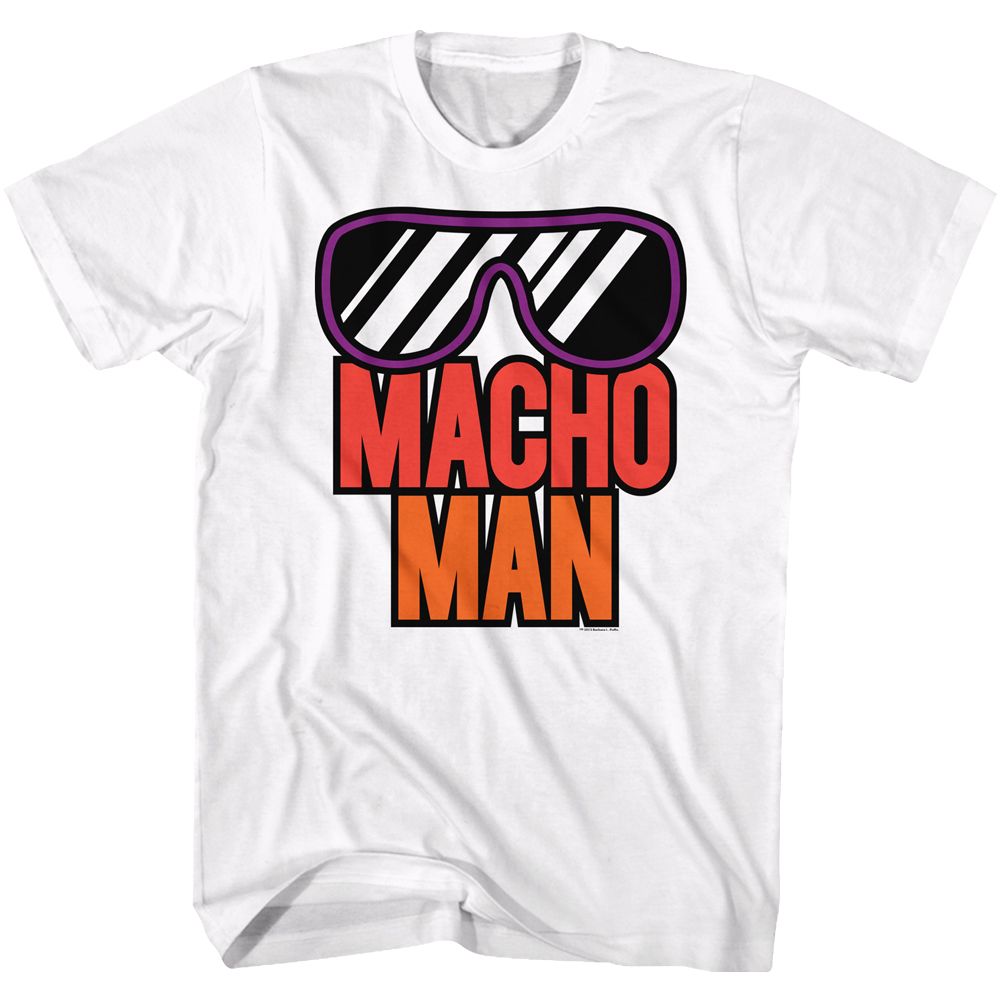 MACHO MAN-MORE MACHO-WHITE ADULT S/S TSHIRT