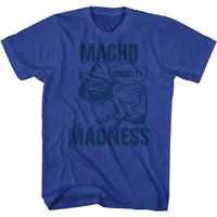 Thumbnail for MACHO MAN-BLUE ON BLUE-ROYAL ADULT S/S TSHIRT