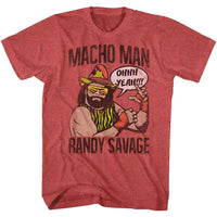 Thumbnail for MACHO MAN-MACHO-RED HEATHER ADULT S/S TSHIRT