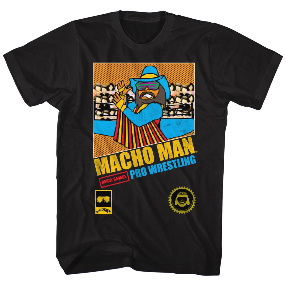 MACHO MAN-PRO WRESTLING-BLACK ADULT S/S TSHIRT