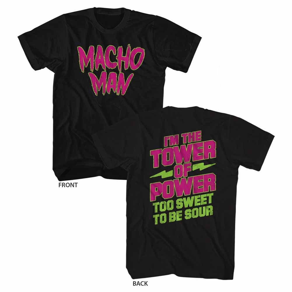 MACHO MAN-TOOSWEET-BLACK ADULT S/S TSHIRT