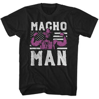 Thumbnail for MACHO MAN-AMERICAN HERO-BLACK ADULT S/S TSHIRT