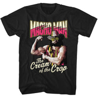 Thumbnail for MACHO MAN-CREAM OF THE CROP-BLACK ADULT S/S TSHIRT