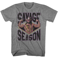Thumbnail for MACHO MAN-SAVAGE SEASON-GRAPHITE HEATHER ADULT S/S TSHIRT