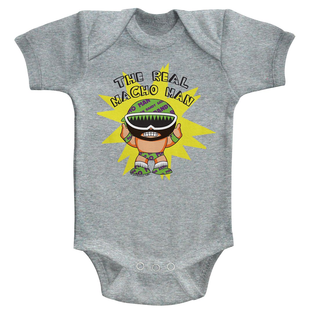 MACHO MAN-TO BE REAL-GRAY HEATHER INFANT S/S BODYSUIT