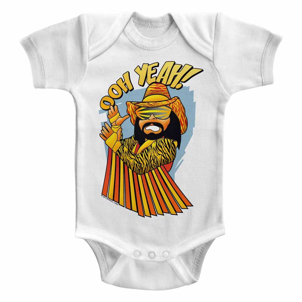 MACHO MAN-BABY OH-WHITE INFANT S/S BODYSUIT