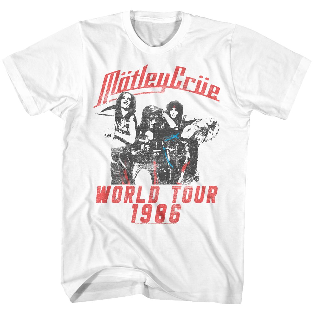 MOTLEY CRUE-WORLD TOUR-WHITE ADULT S/S TSHIRT