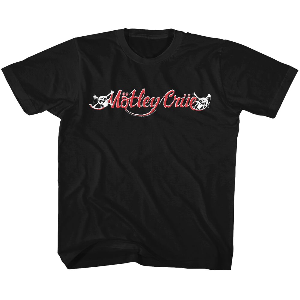 MOTLEY CRUE-RED AND WHITE LOGO-BLACK TODDLER S/S TSHIRT