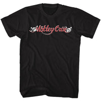 Thumbnail for MOTLEY CRUE-RED AND WHITE LOGO-BLACK ADULT S/S TSHIRT