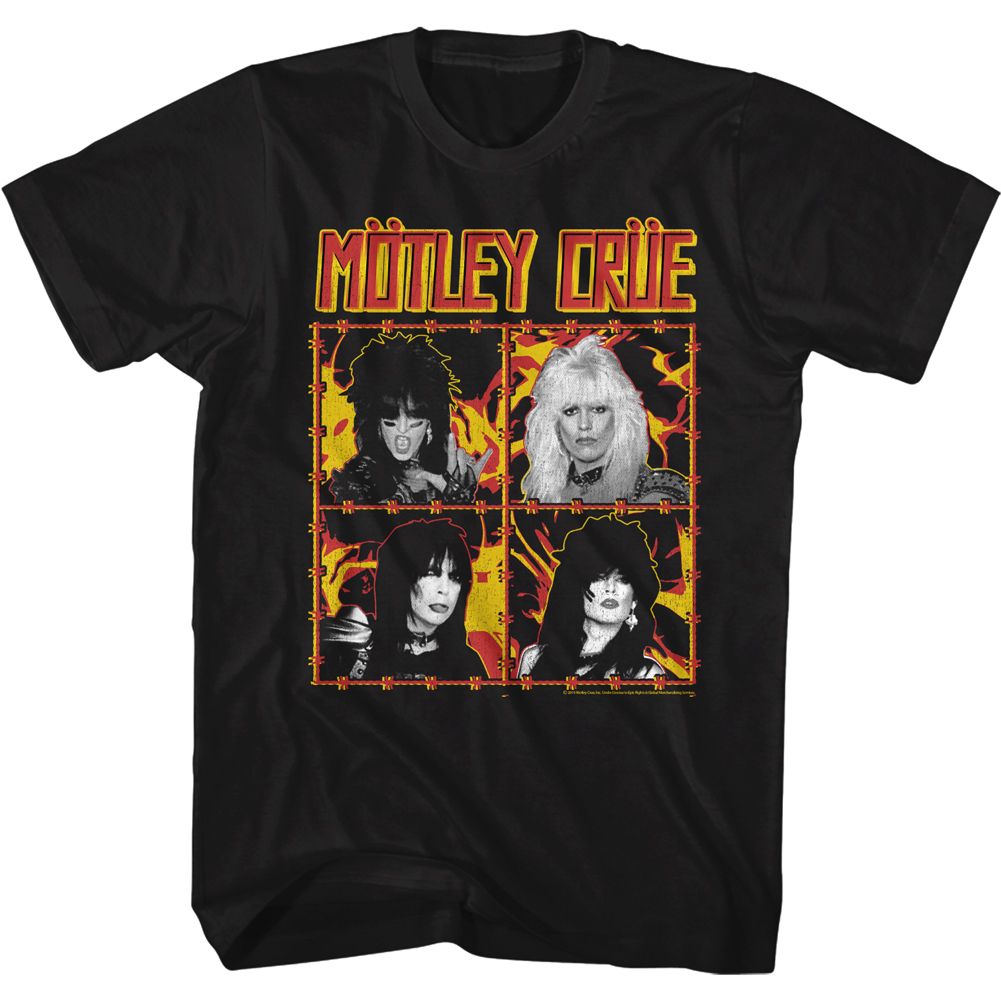 MOTLEY CRUE-FIRE AND WIRE-BLACK ADULT S/S TSHIRT