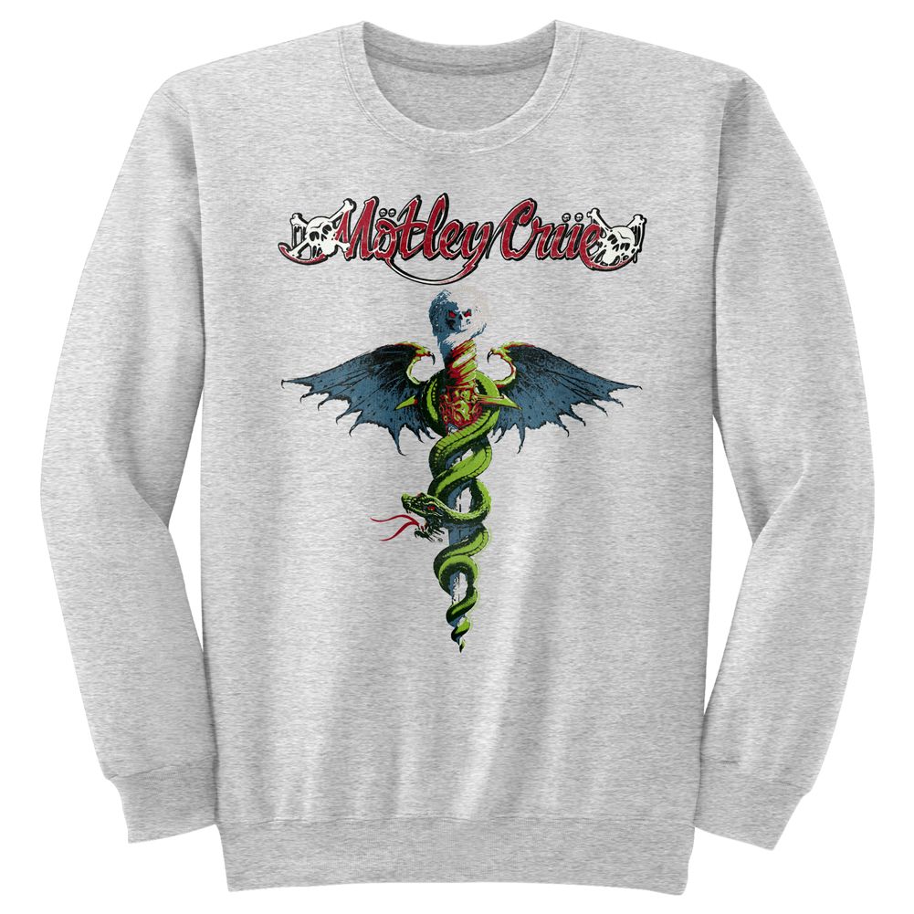MOTLEY CRUE-DRFEELGOOD-GRAY HEATHER ADULT L/S SWEATSHIRT