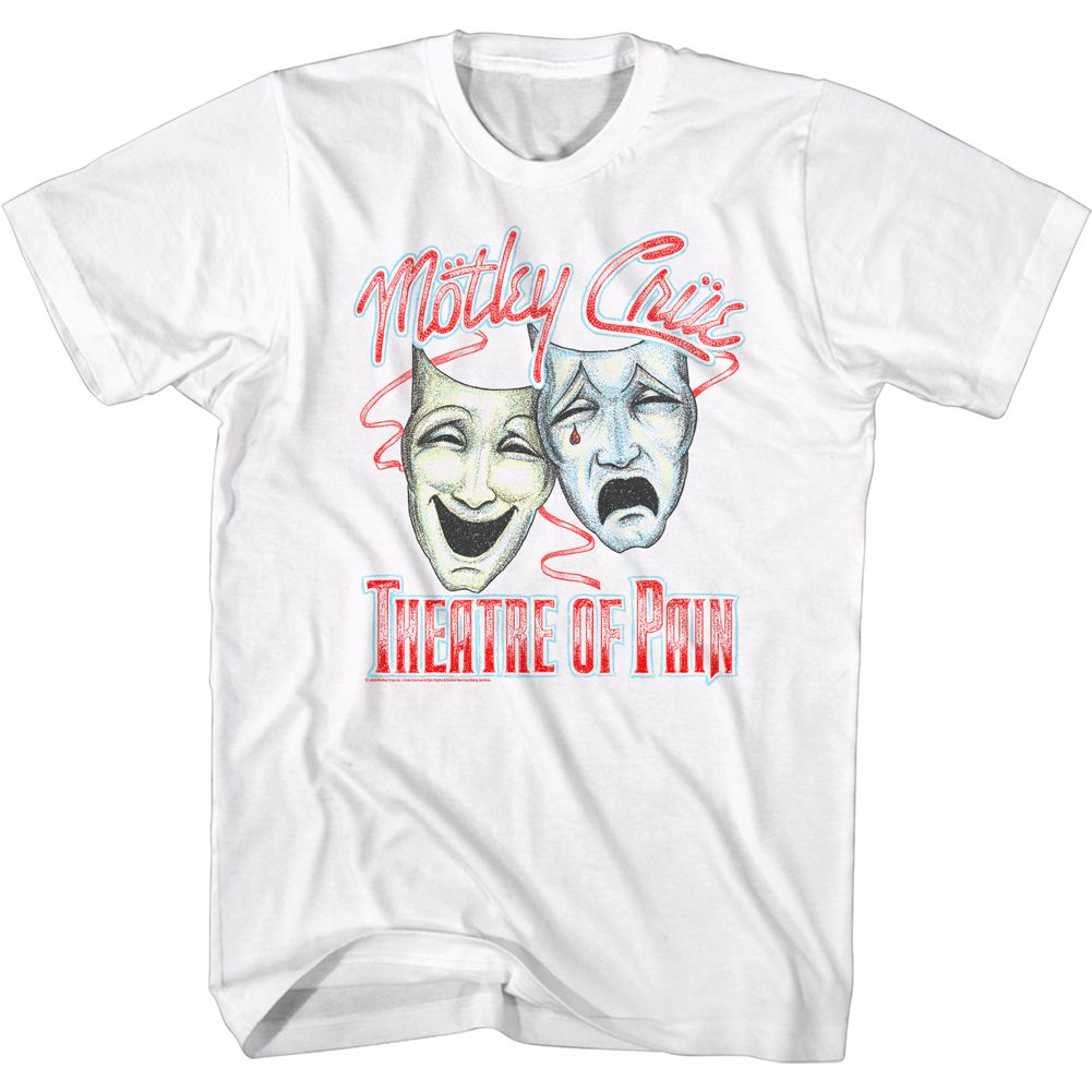 MOTLEY CRUE-DOTTY MASKS-WHITE ADULT S/S TSHIRT
