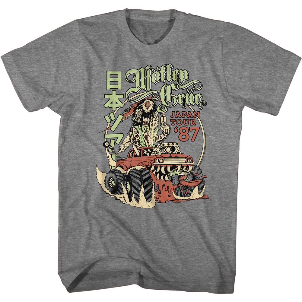 MOTLEY CRUE-TOUR 87-GRAPHITE HEATHER ADULT S/S TSHIRT