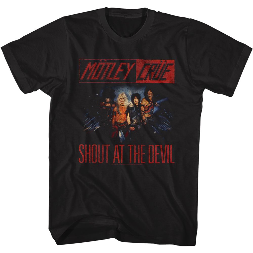 MOTLEY CRUE-SATD BAND PHOTO-BLACK ADULT S/S TSHIRT