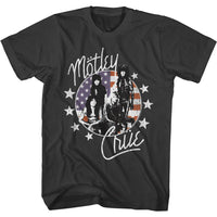 Thumbnail for MOTLEY CRUE-AMERICAN FLAG AND STARS-SMOKE ADULT S/S TSHIRT
