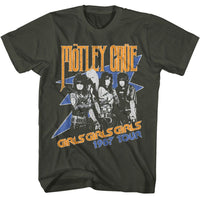 Thumbnail for MOTLEY CRUE-MOTLEY CRUE GIRLS GIRLS GIRLS 1987 TOUR-SMOKE ADULT S/S TSHIRT