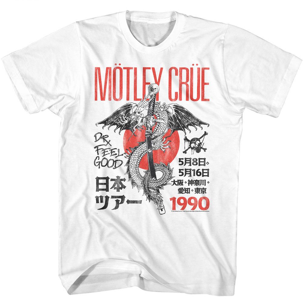 MOTLEY CRUE-MOTLEY CRUE JPN TOUR 90-WHITE ADULT S/S TSHIRT