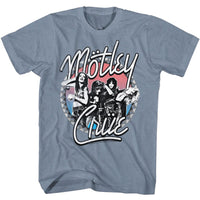 Thumbnail for MOTLEY CRUE-MOTLEY CRUE STUDDED-VINTAGE INDIGO HEATHER ADULT S/S TSHIRT