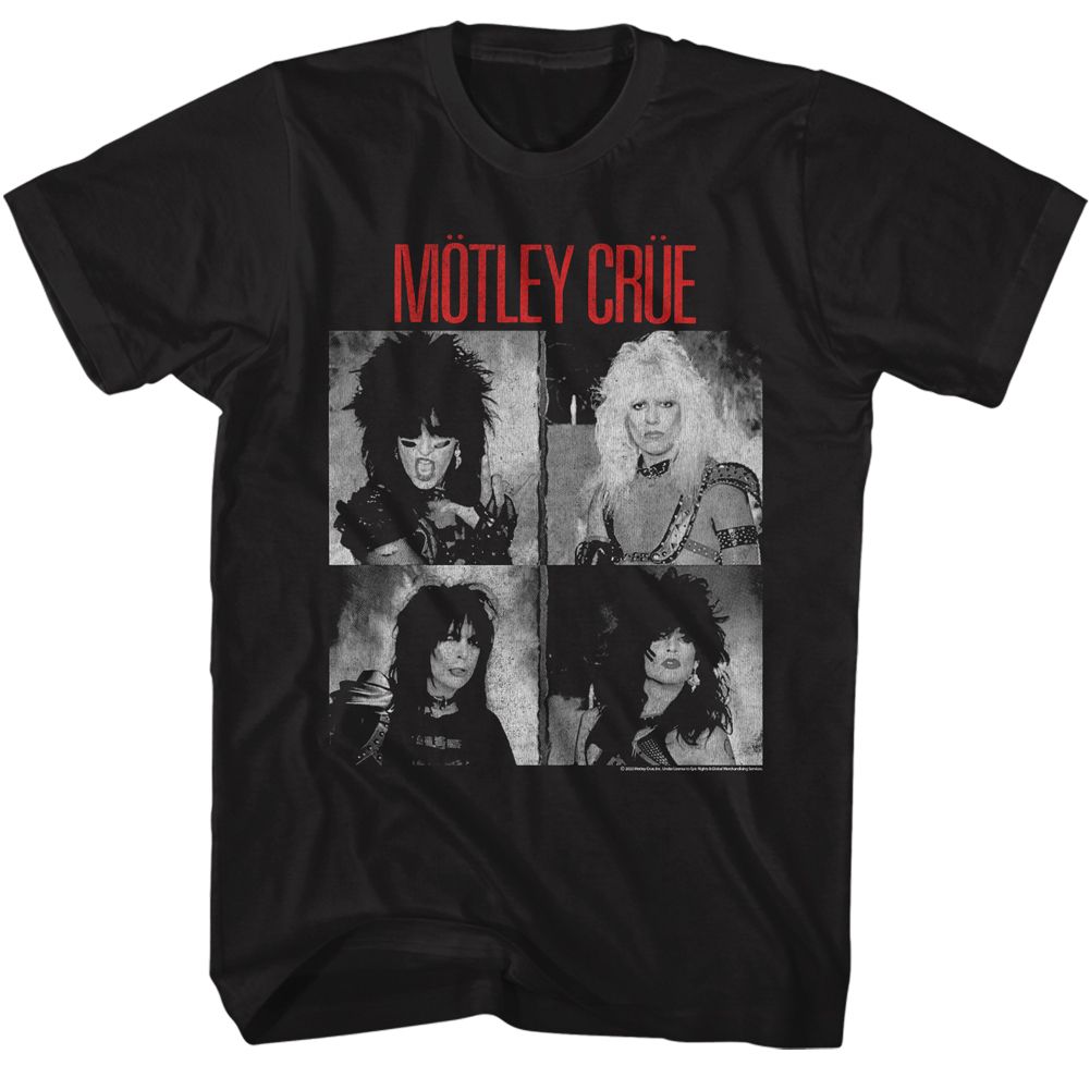 MOTLEY CRUE-MOTLEY CRUE BW SHOUT COVER-BLACK ADULT S/S TSHIRT