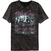 Thumbnail for MOTLEY CRUE-MOTLEY CRUE GIRLS GIRLS GIRLS-MINERAL WASH BLACK ADULT S/S TSHIRT