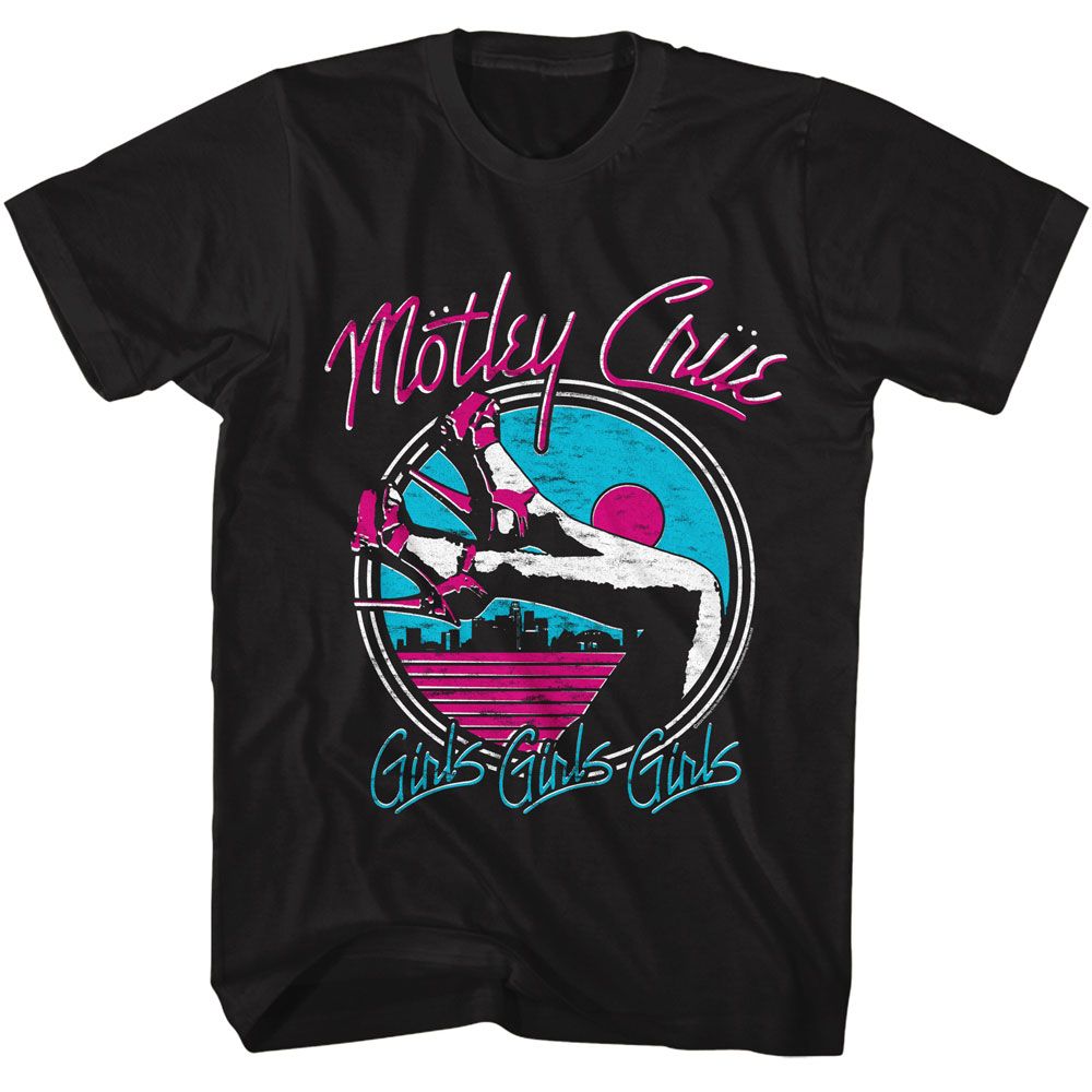 MOTLEY CRUE-MOTLEY CRUE GIRLS LEGS-BLACK ADULT S/S TSHIRT