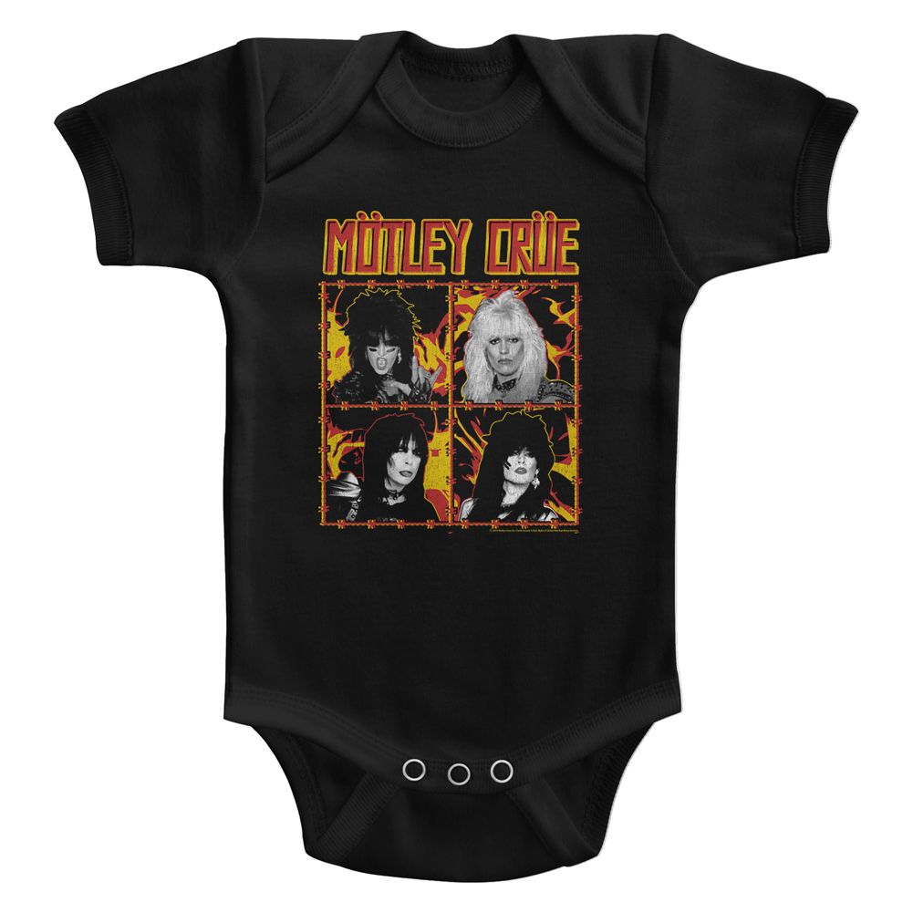 MOTLEY CRUE-FIRE AND WIRE-BLACK INFANT S/S BODYSUIT