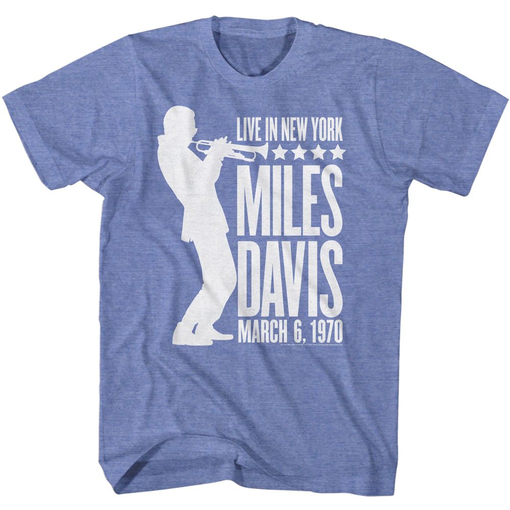 MILES DAVIS-MILES DAVIS SILHOUETTE-LIGHT BLUE ADULT S/S TSHIRT