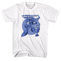 Thumbnail for MEGA MAN-MEGABLUES-WHITE ADULT S/S TSHIRT