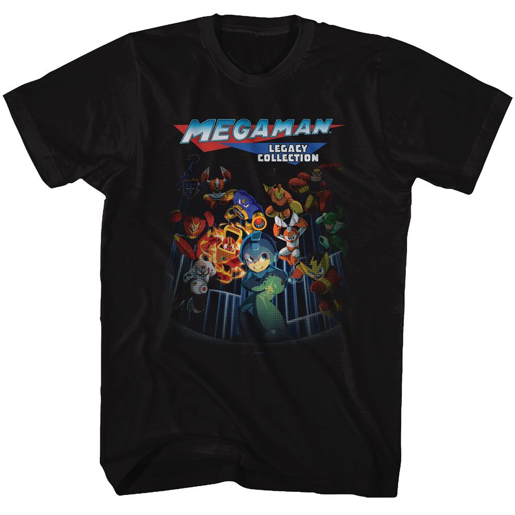 MEGA MAN-LEGACY COLLECTION-BLACK ADULT S/S TSHIRT