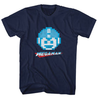 Thumbnail for MEGA MAN-MEGAFACE-NAVY ADULT S/S TSHIRT