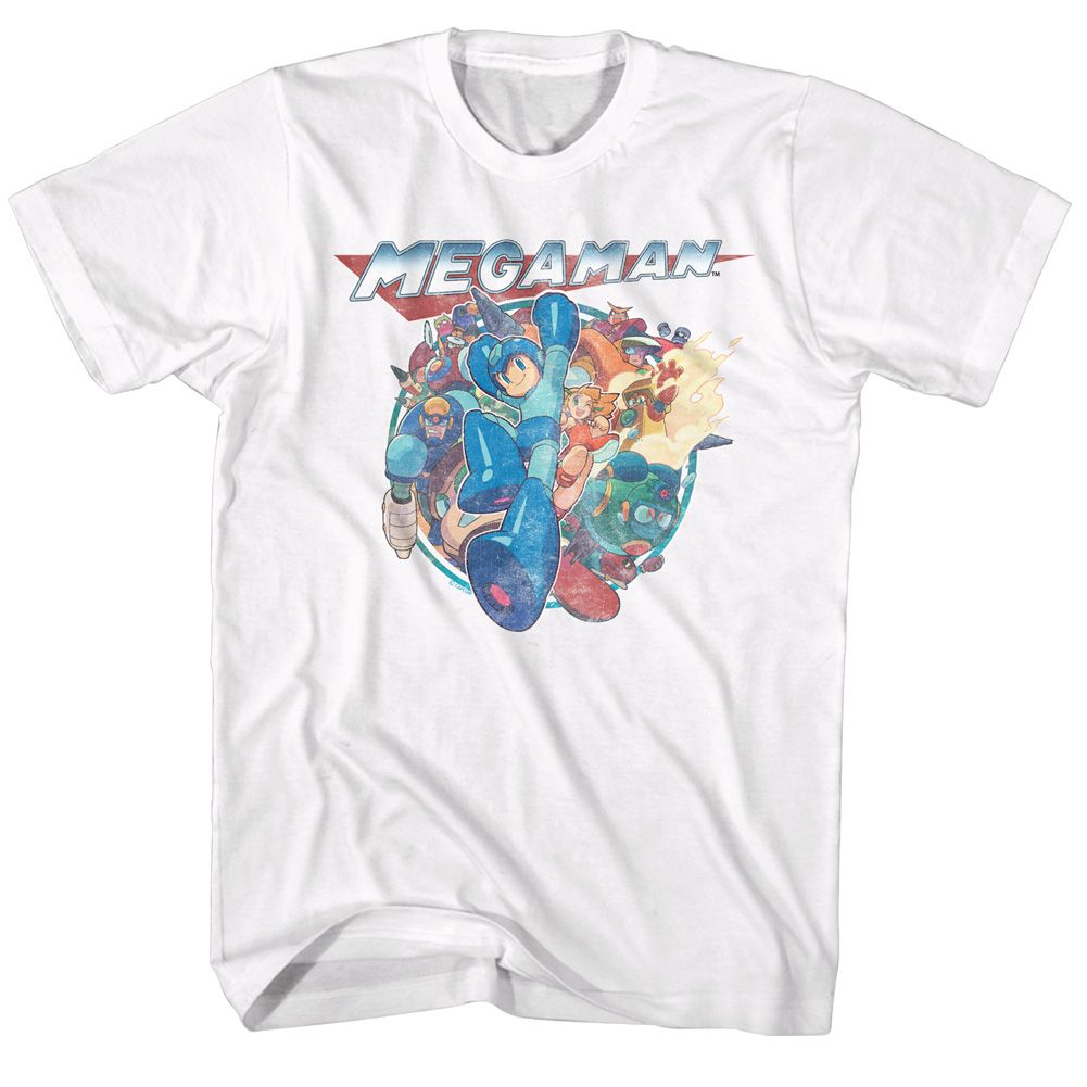 MEGA MAN-MEGAFRIENDS-WHITE ADULT S/S TSHIRT
