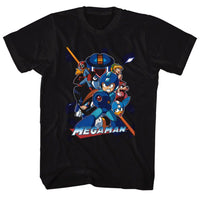 Thumbnail for MEGA MAN-COLLAGE ORANGE BEAM-BLACK ADULT S/S TSHIRT