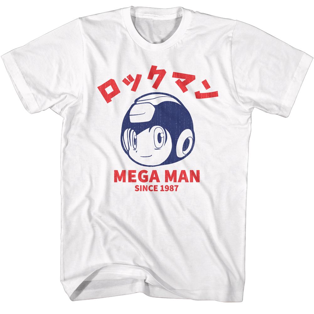 MEGA MAN-MEGAMAN SINCE 1987-WHITE ADULT S/S TSHIRT