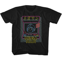 Thumbnail for MEGA MAN-MEGA MAN NEON ARCADE-BLACK YOUTH S/S TSHIRT