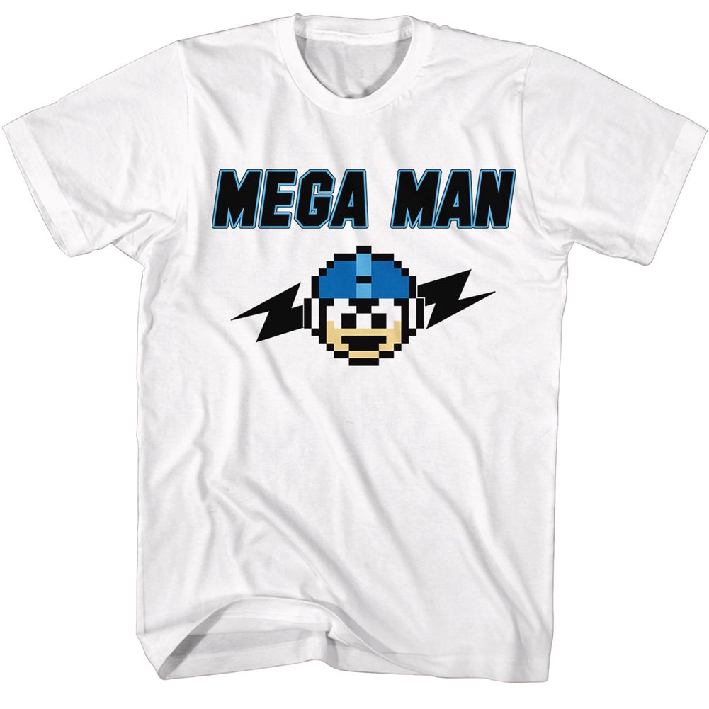 MEGA MAN-MEGAMAN MEGA BOLTS-WHITE ADULT S/S TSHIRT